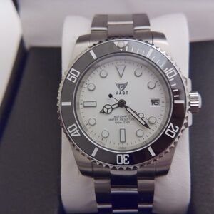 Silver and White VAOT Automatic Watch